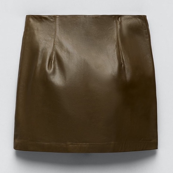 Zara Leather Edition Sheep Leather Mini Skirt - Picture 2 of 5